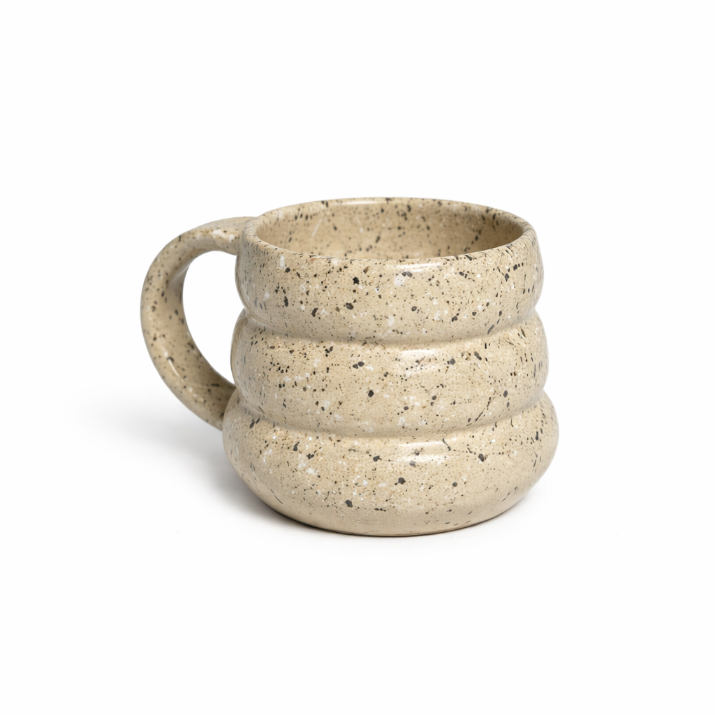 Sand Speckled Ribbed Mug