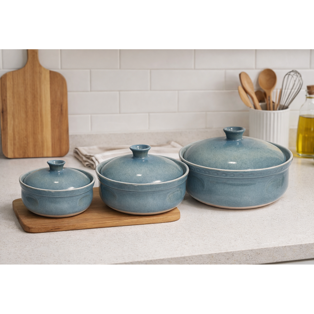 Sage Hearth Covered Serving Set - 3 Pieces