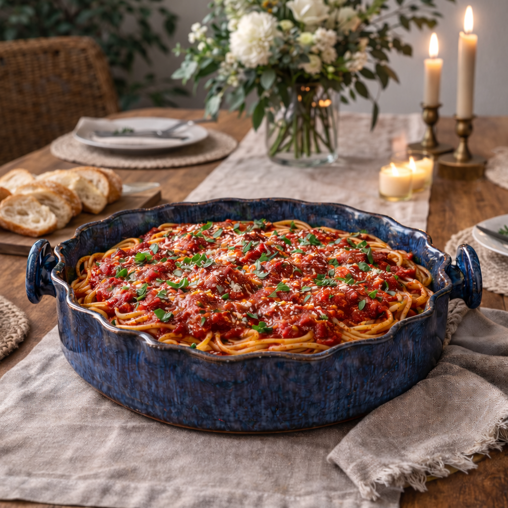 Azure Hearth Serving Dish