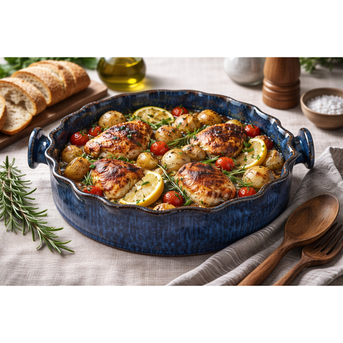 Azure Hearth Serving Dish