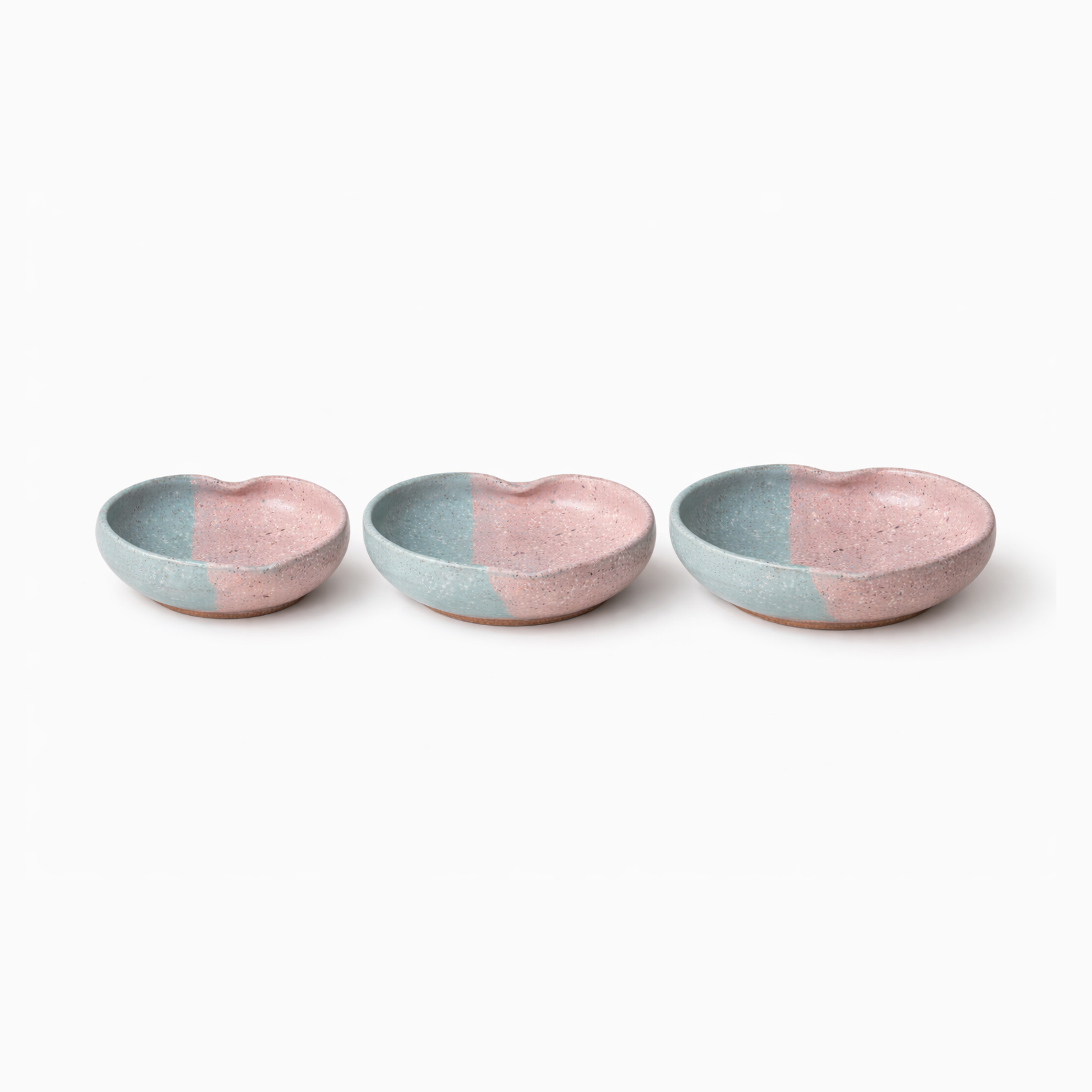 Blush & Aqua Heart Bowl Set - 3 Piece Collection
