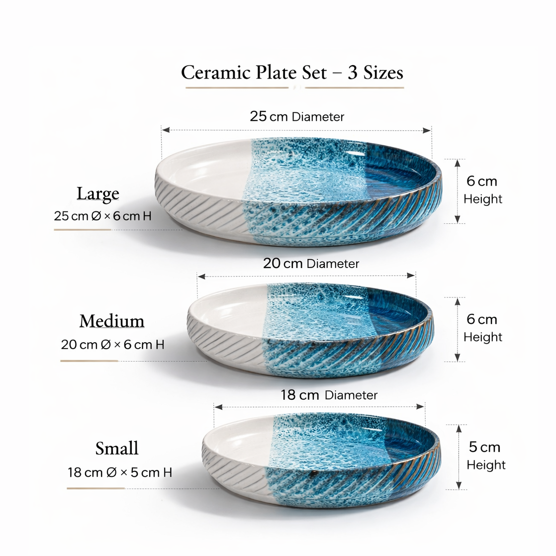 Coastal Serving Dish Set – 3 Piece Collection