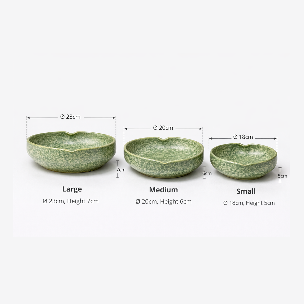 Verdant Meadow Heart Bowl Set – 3 Piece Collection
