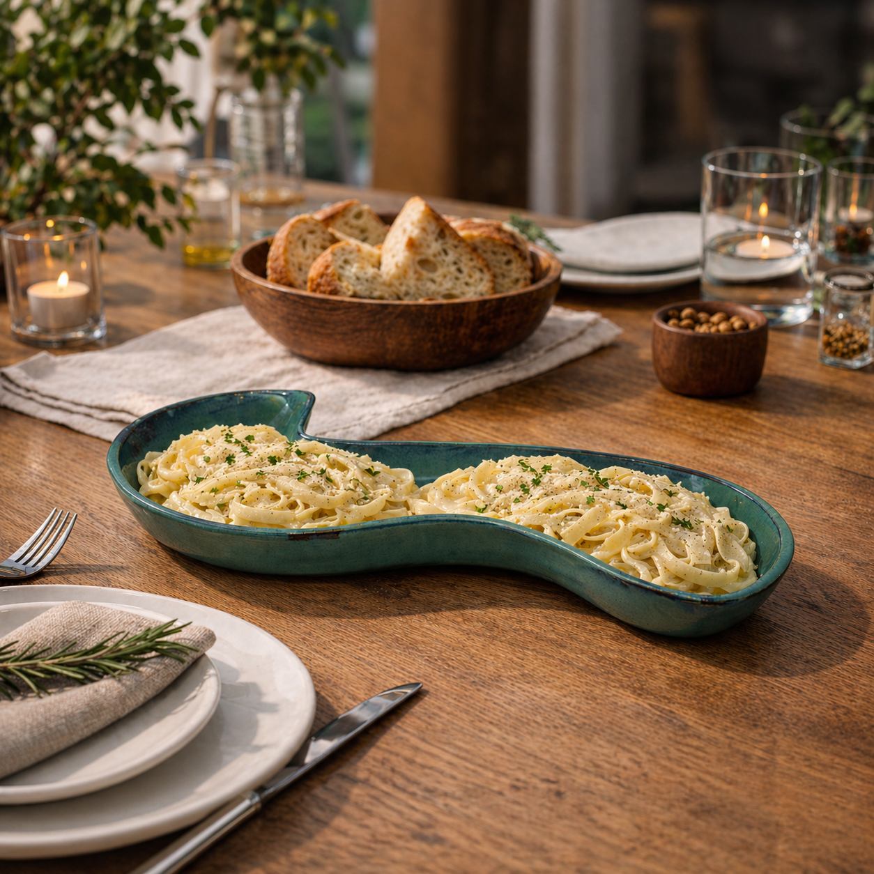 Emerald Wave Serving Platter