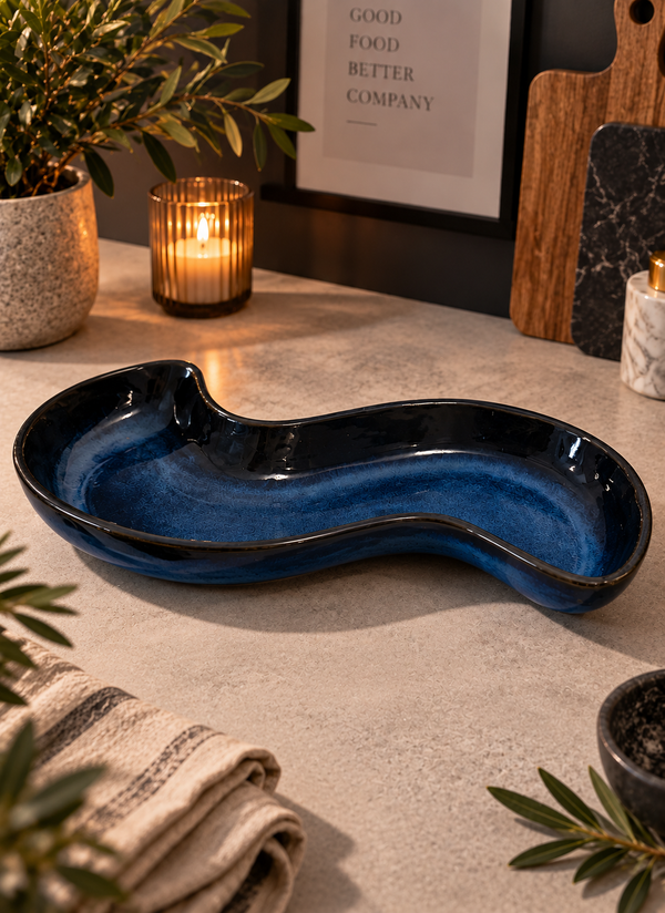 Midnight Wave Serving Platter