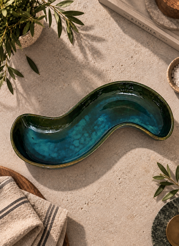 Emerald Wave Serving Platter