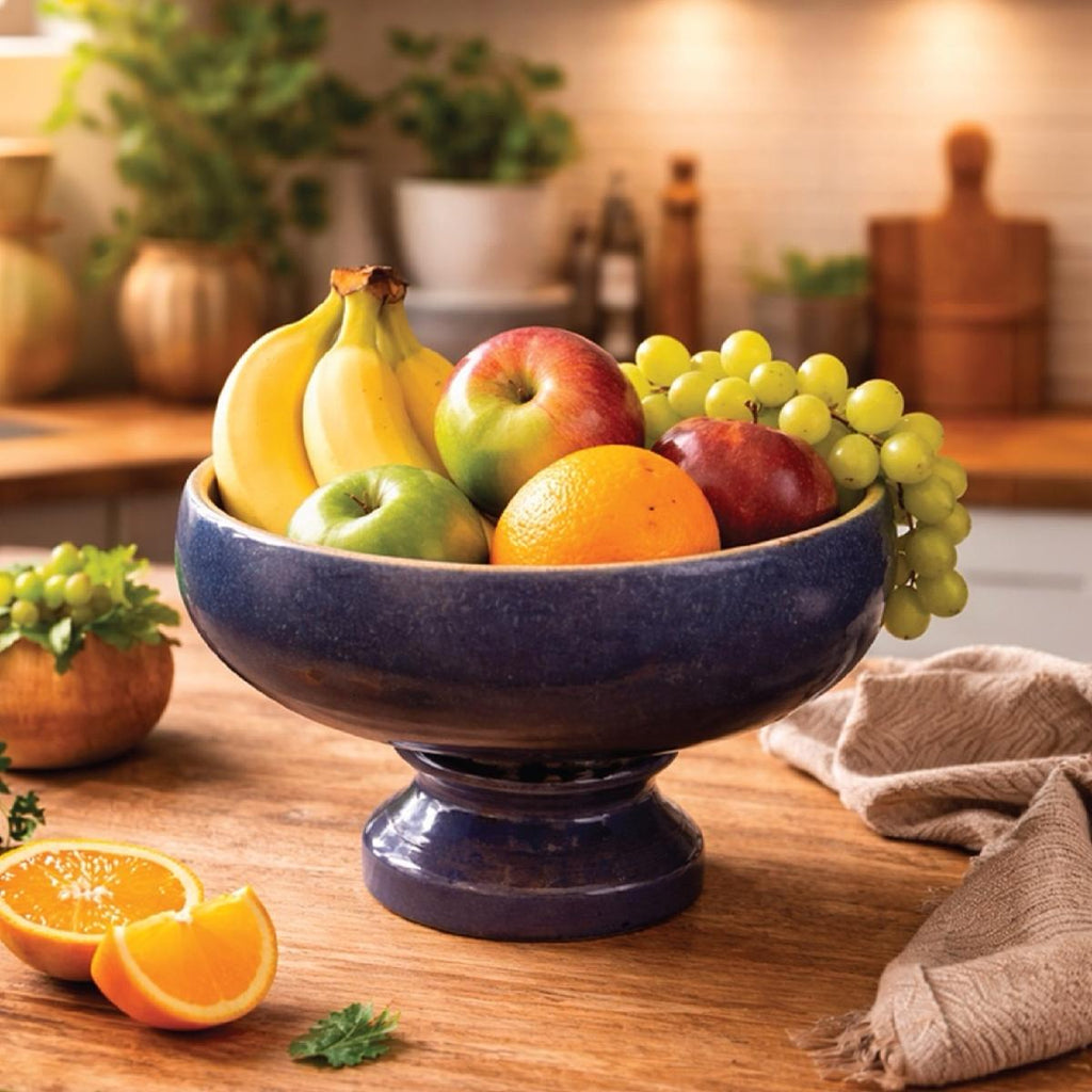 Midnight Pedestal Serving Bowl