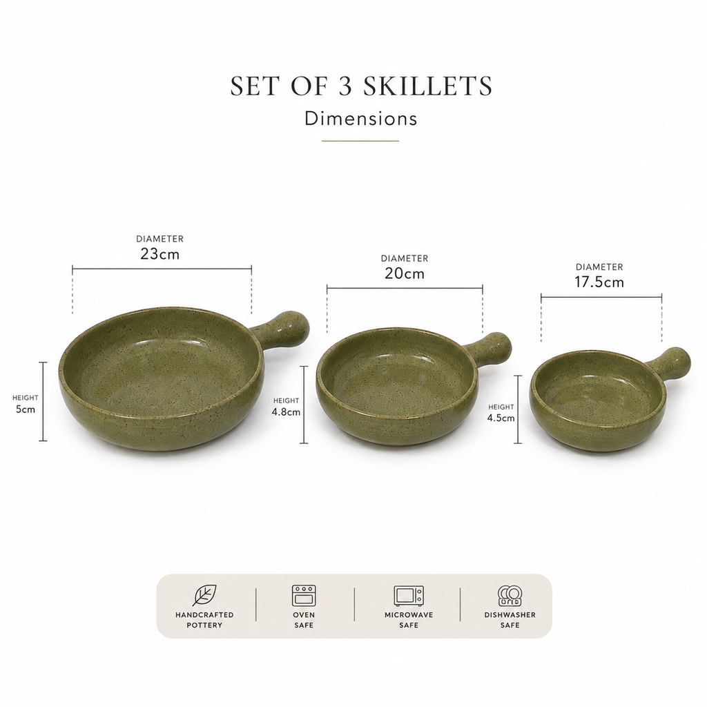 Olive Skillet Serving Set – 3 Pieces