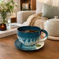 Ocean Blue Tea Cup & Saucer