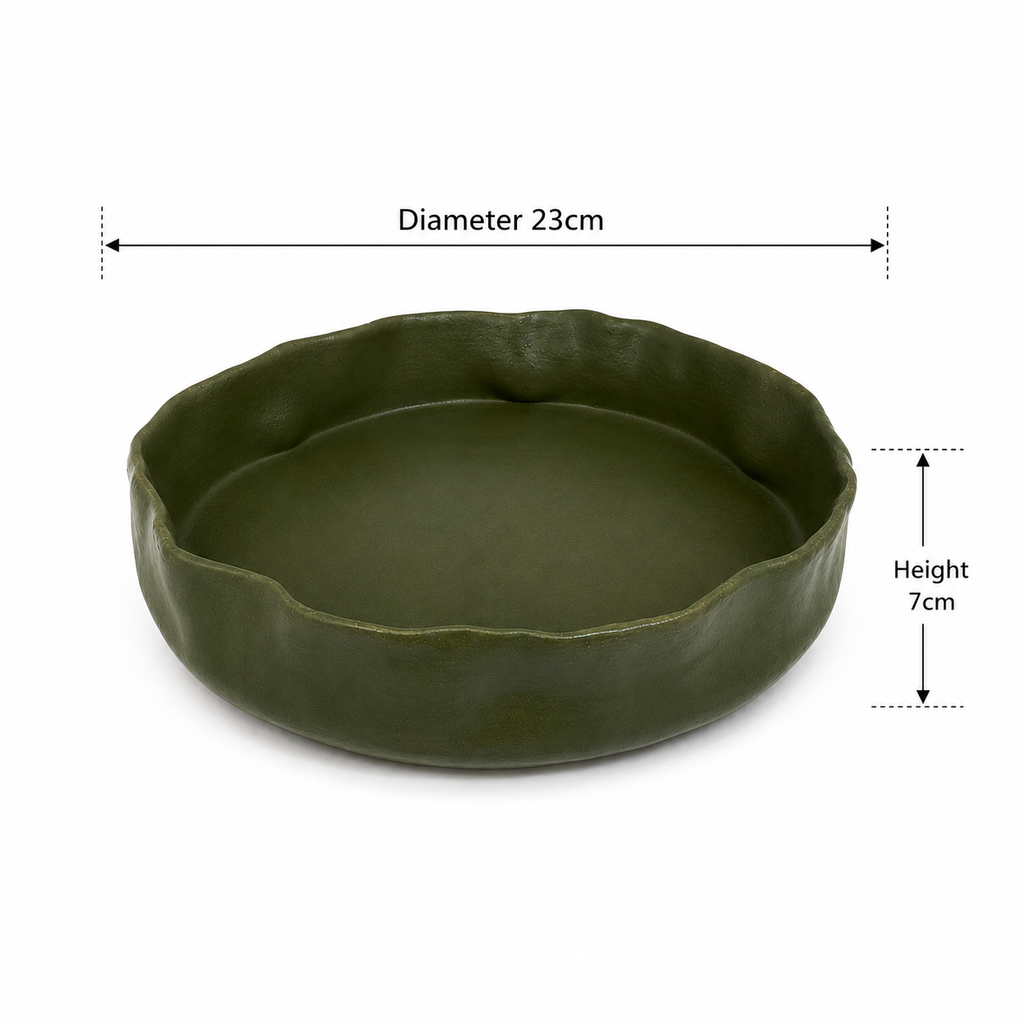 Olive Sculpted Serving Bowl – Medium