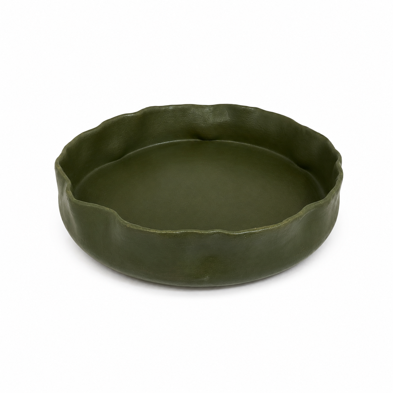 Olive Sculpted Serving Bowl – Medium