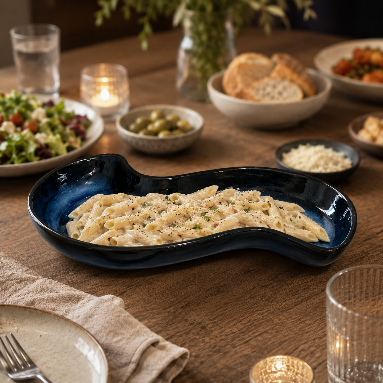 Midnight Wave Serving Platter