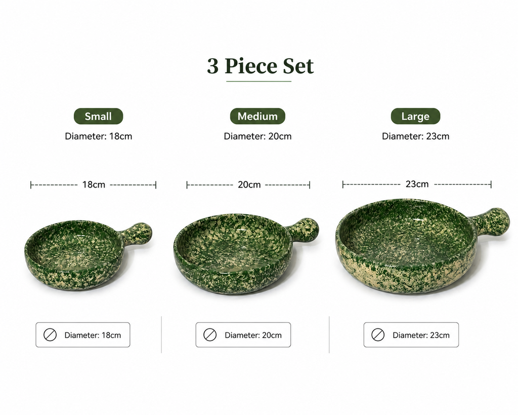 Moss Green Skillet Serving Set — 3 Piece Collection