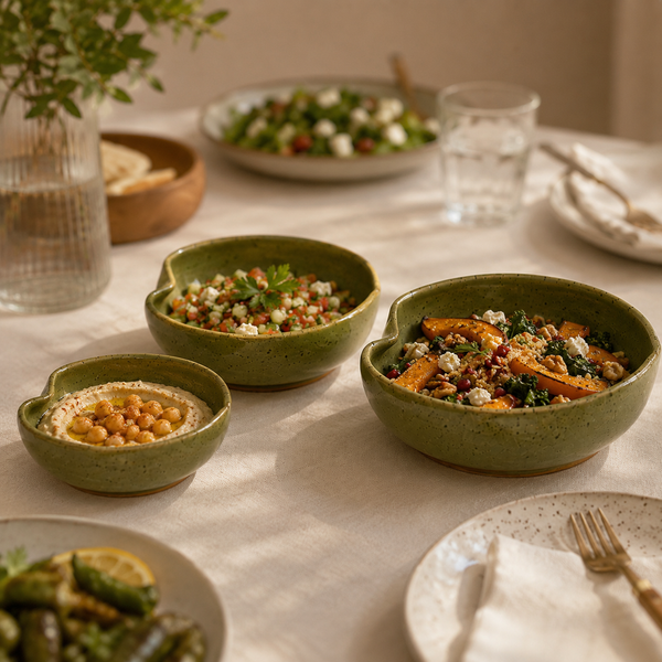 Olive Heart Bowl Set — 3 Piece Collection