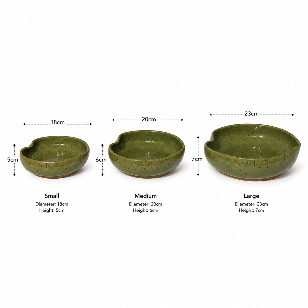 Olive Heart Bowl Set — 3 Piece Collection