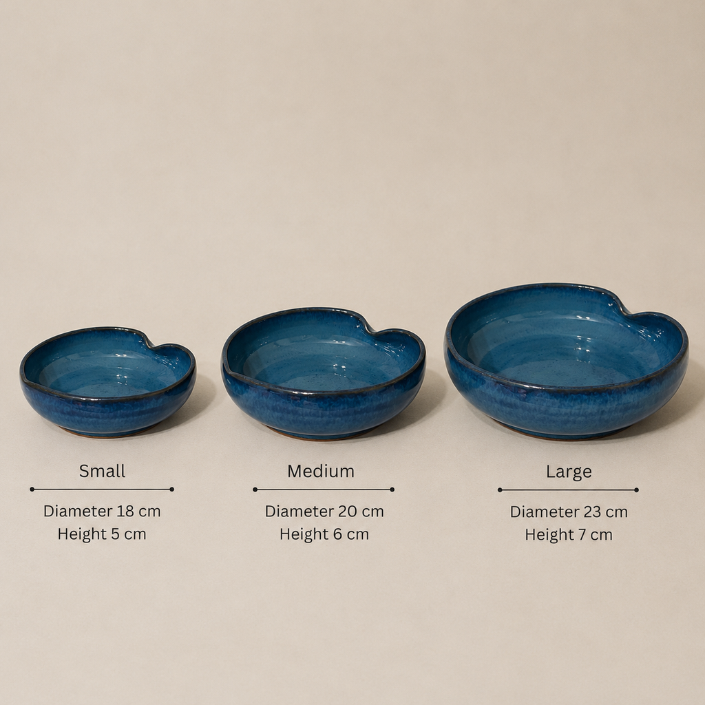 Deep Blue Heart Bowl Set — 3 Piece Collection
