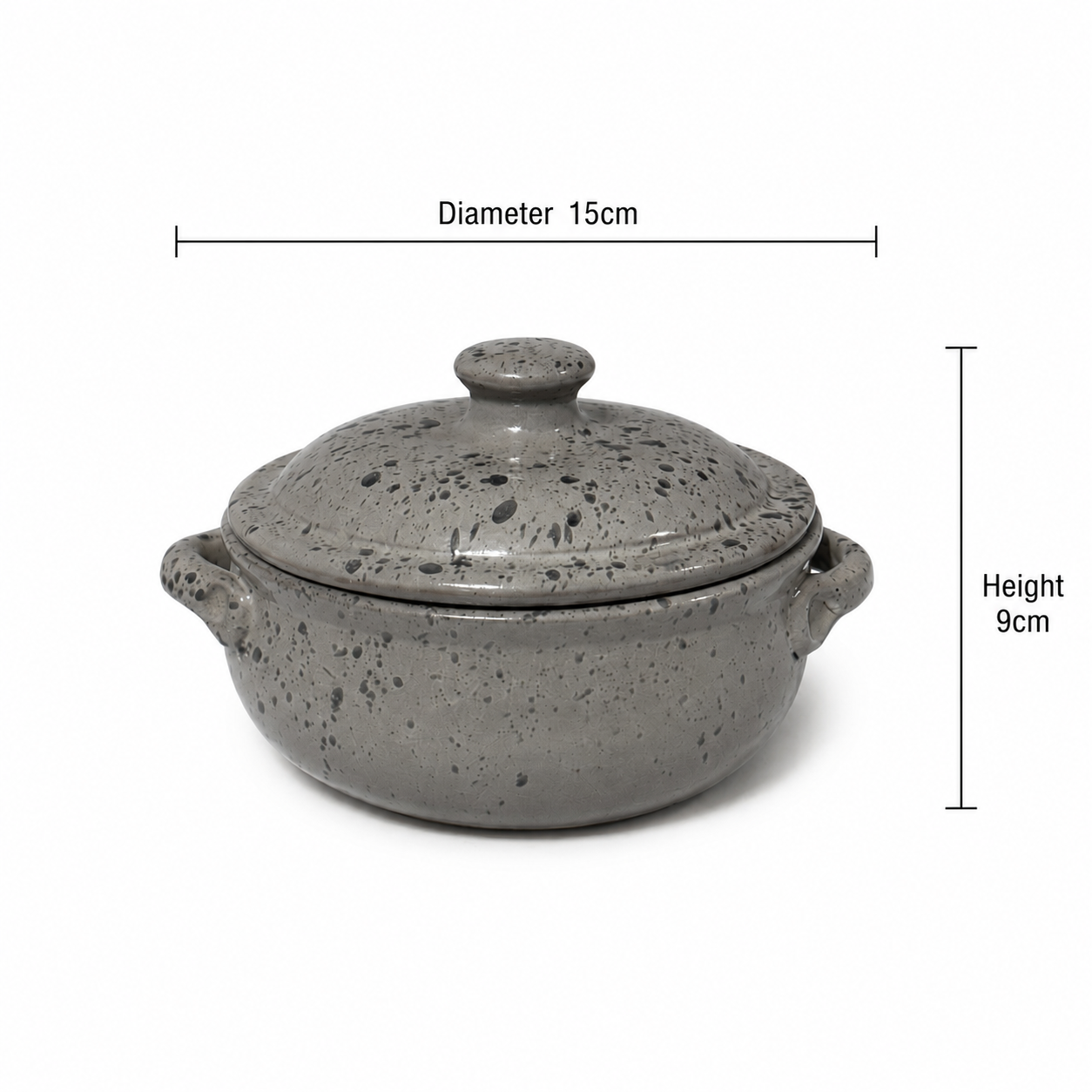 Grey Speckled Covered Dish – Small