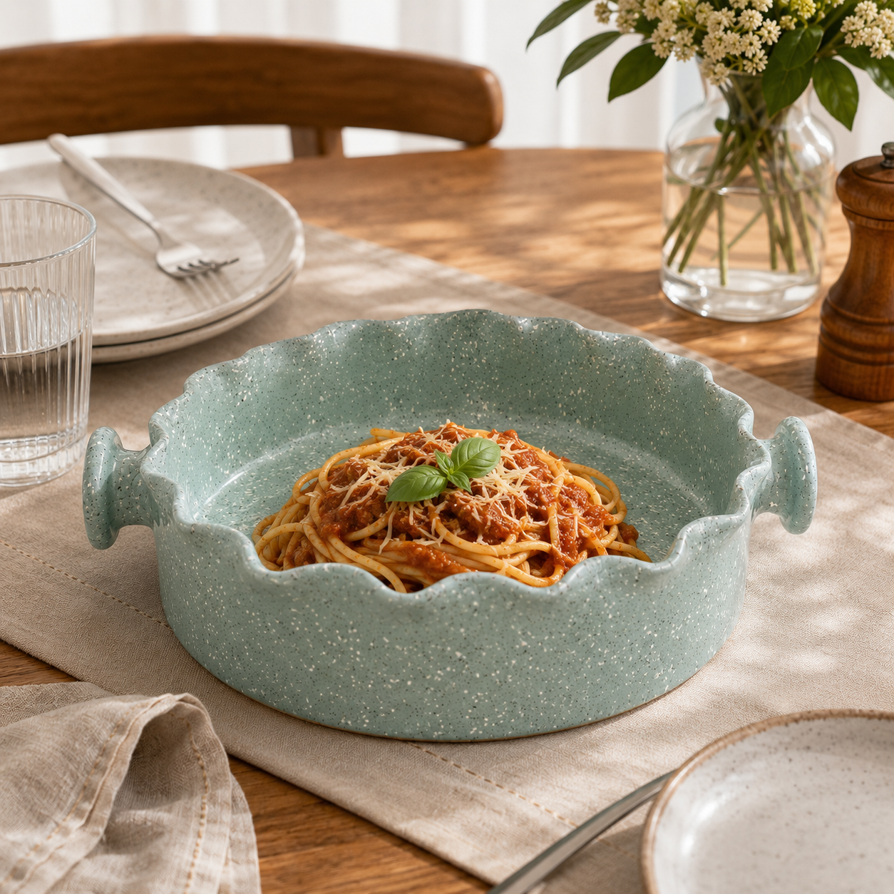 Mint Scallop Serving Dish