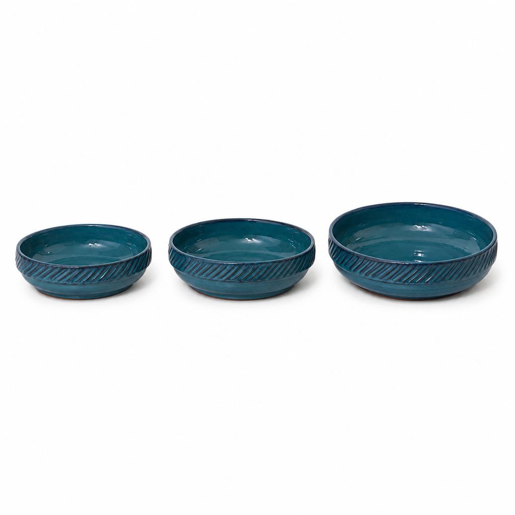 Deep Tide Serving Dish Set – 3 Piece Collection