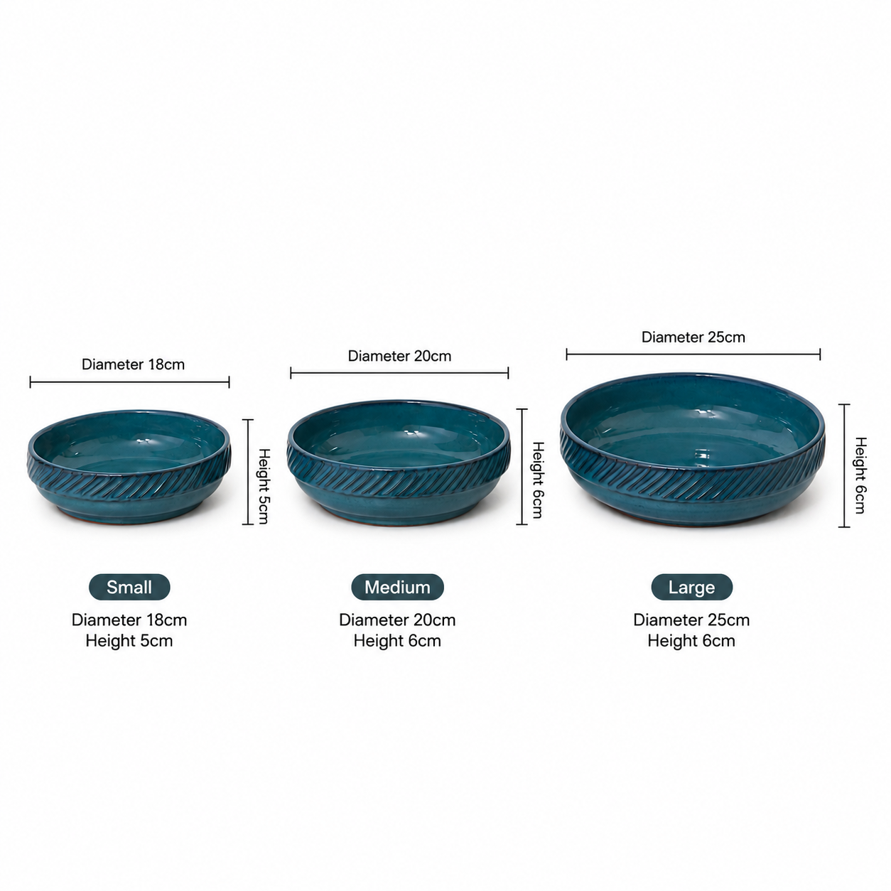 Deep Tide Serving Dish Set – 3 Piece Collection
