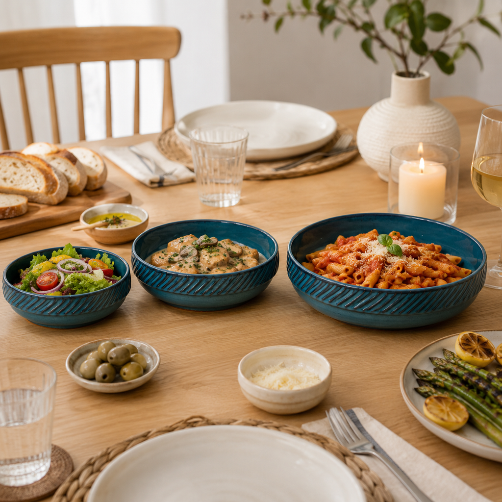 Deep Tide Serving Dish Set – 3 Piece Collection
