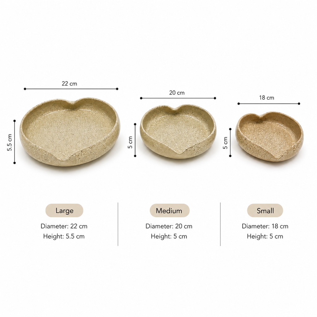Sandstone Heart Bowl Set – 3 Piece Collection