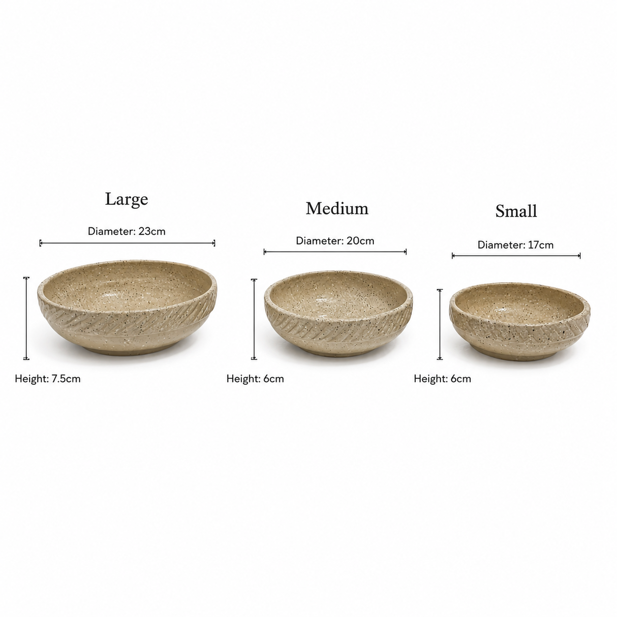 Sandstone Serving Dish Set – 3 Piece Collection