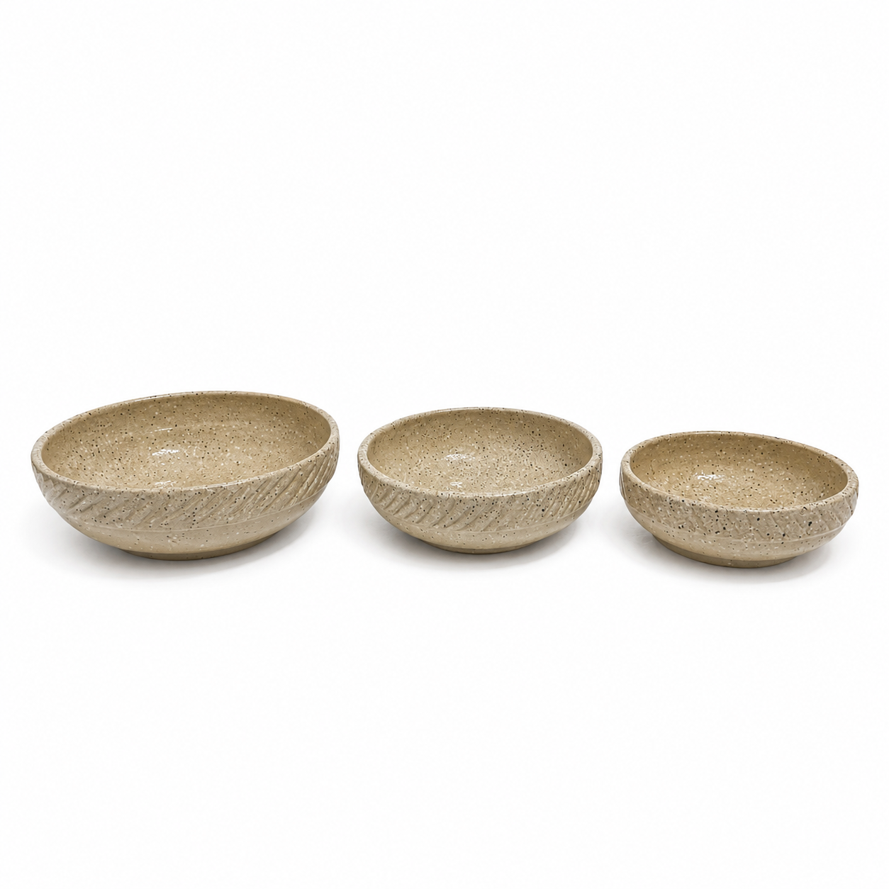 Sandstone Serving Dish Set – 3 Piece Collection