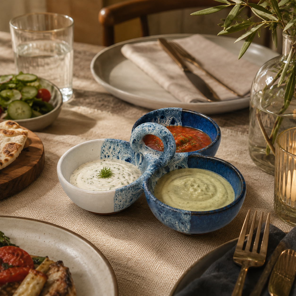 Coastal Trio Serving Bowl – 3 Section