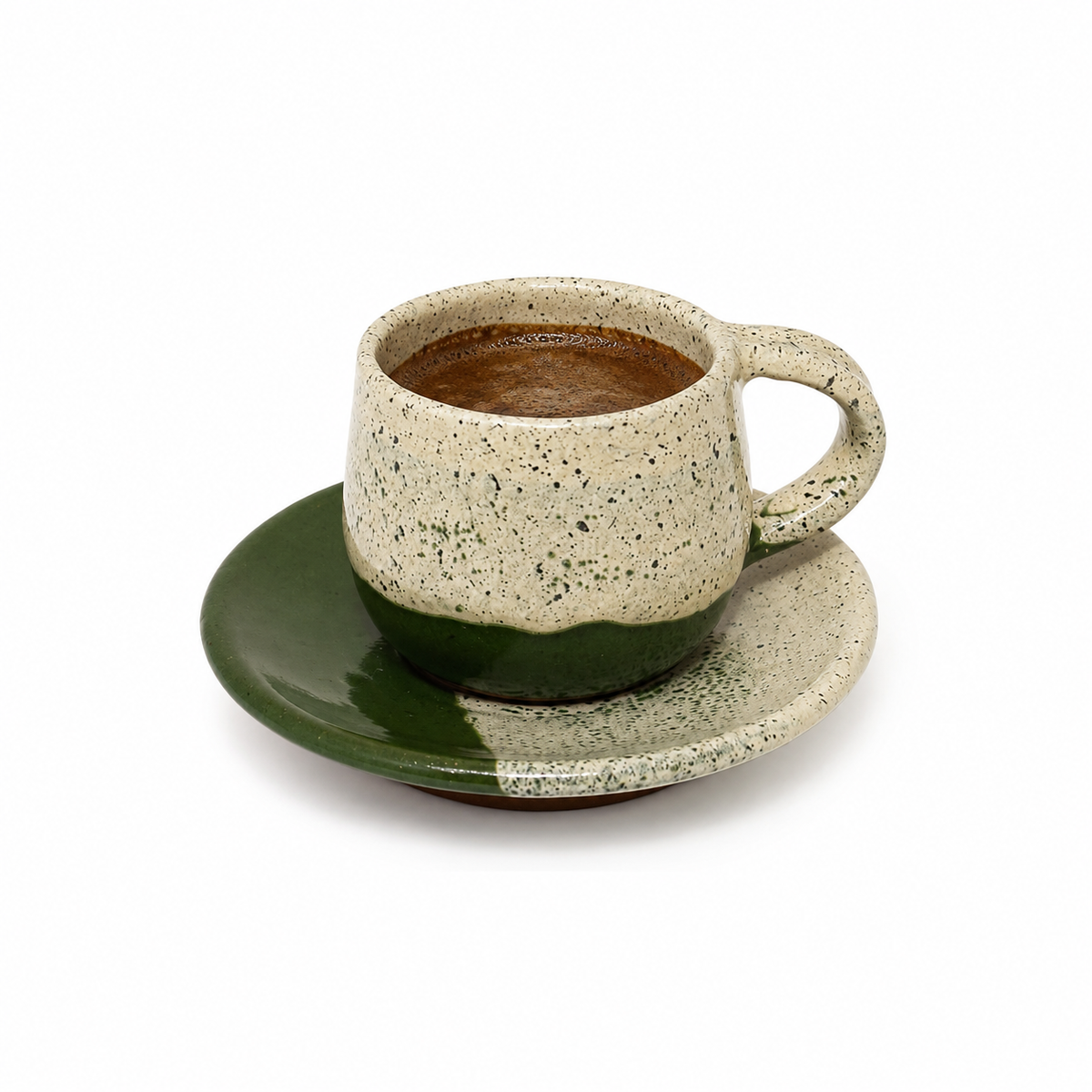 Olive Speck Espresso & Turkish Coffee Set