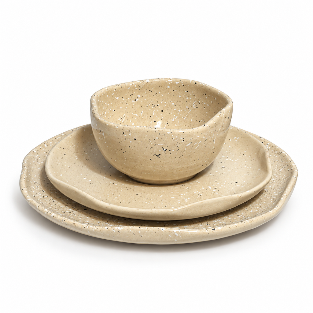Sandstone Dinner Set – 3-Piece Collection