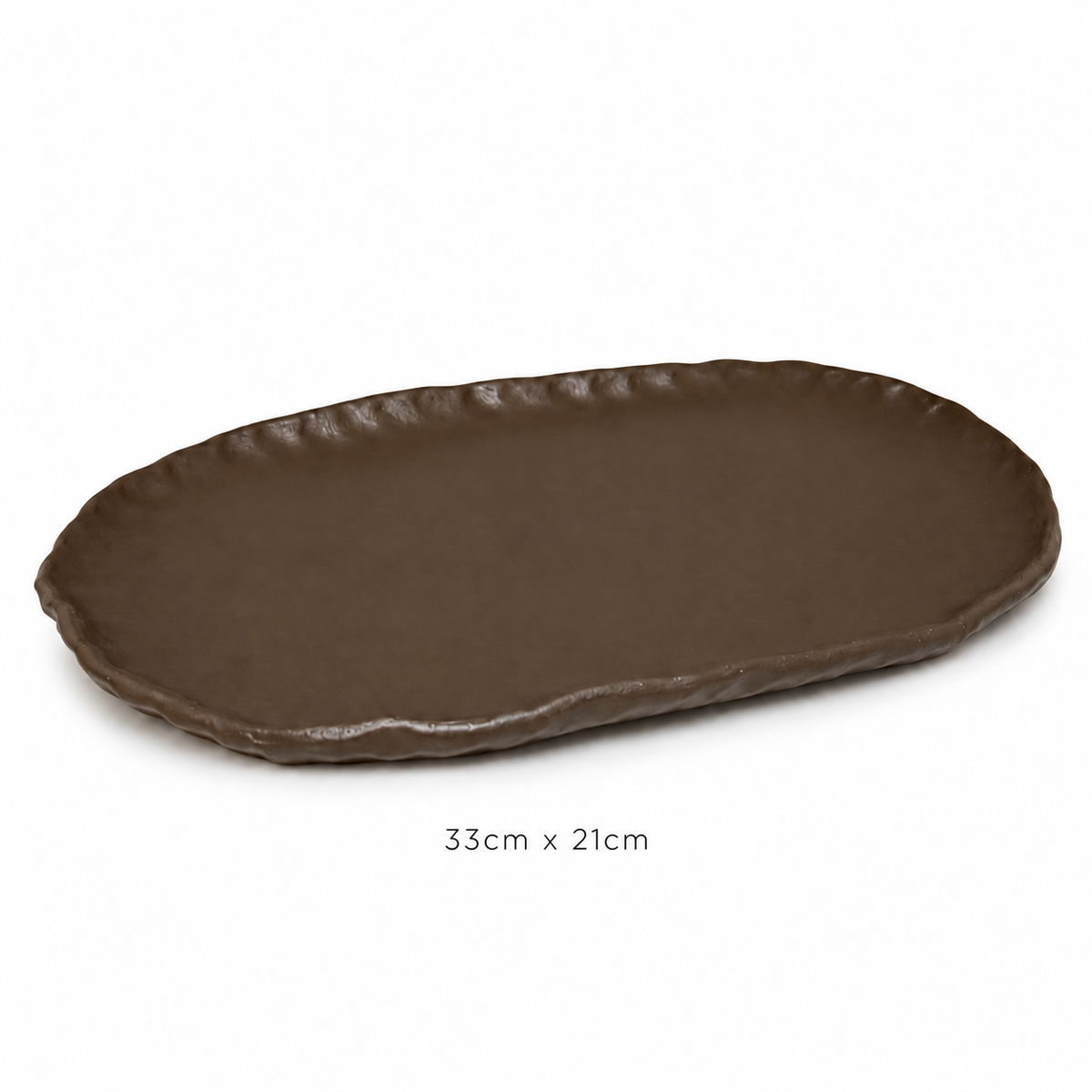Olive Green Oval Serving Platter – Medium