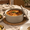 Speckled Taupe Covered Dish – Large