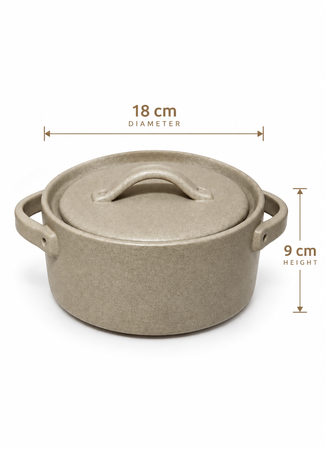 Speckled Taupe Covered Dish – Medium