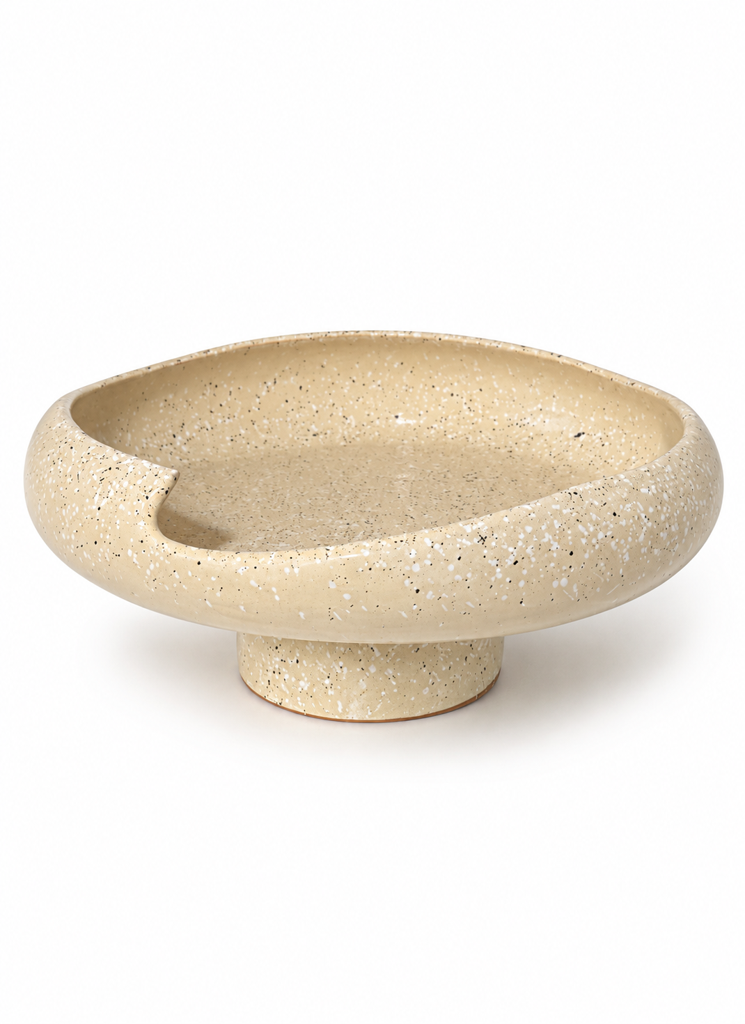 Beige Speckled Pedestal Serving Dish – 36 cm