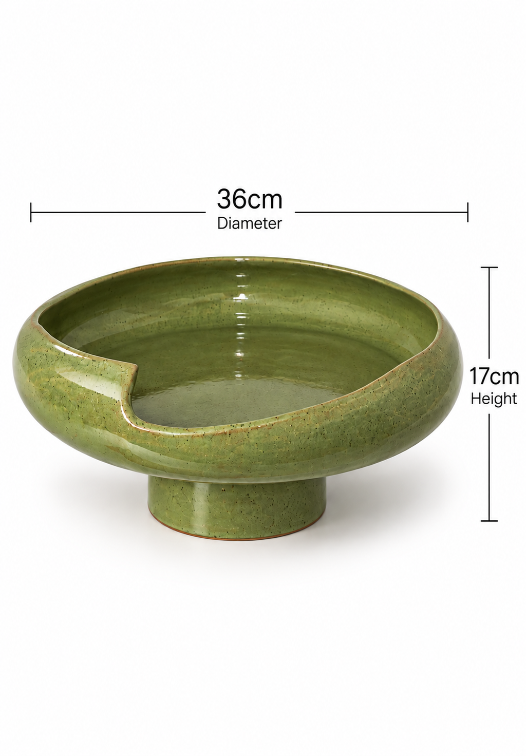 Olive Green Pedestal Serving Dish – 36 cm