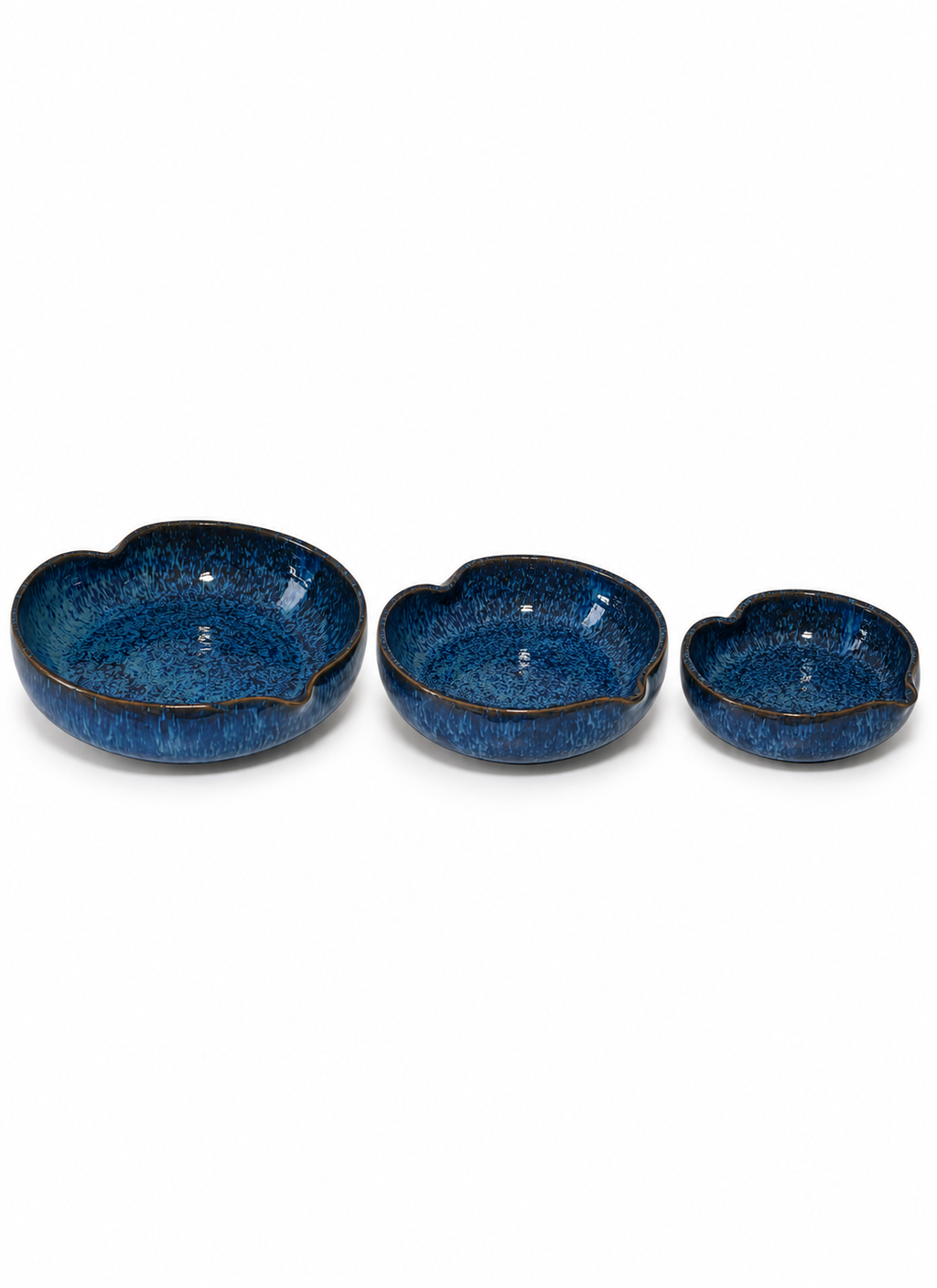 Deep Blue Heart Bowl Set — 3 Piece Collection