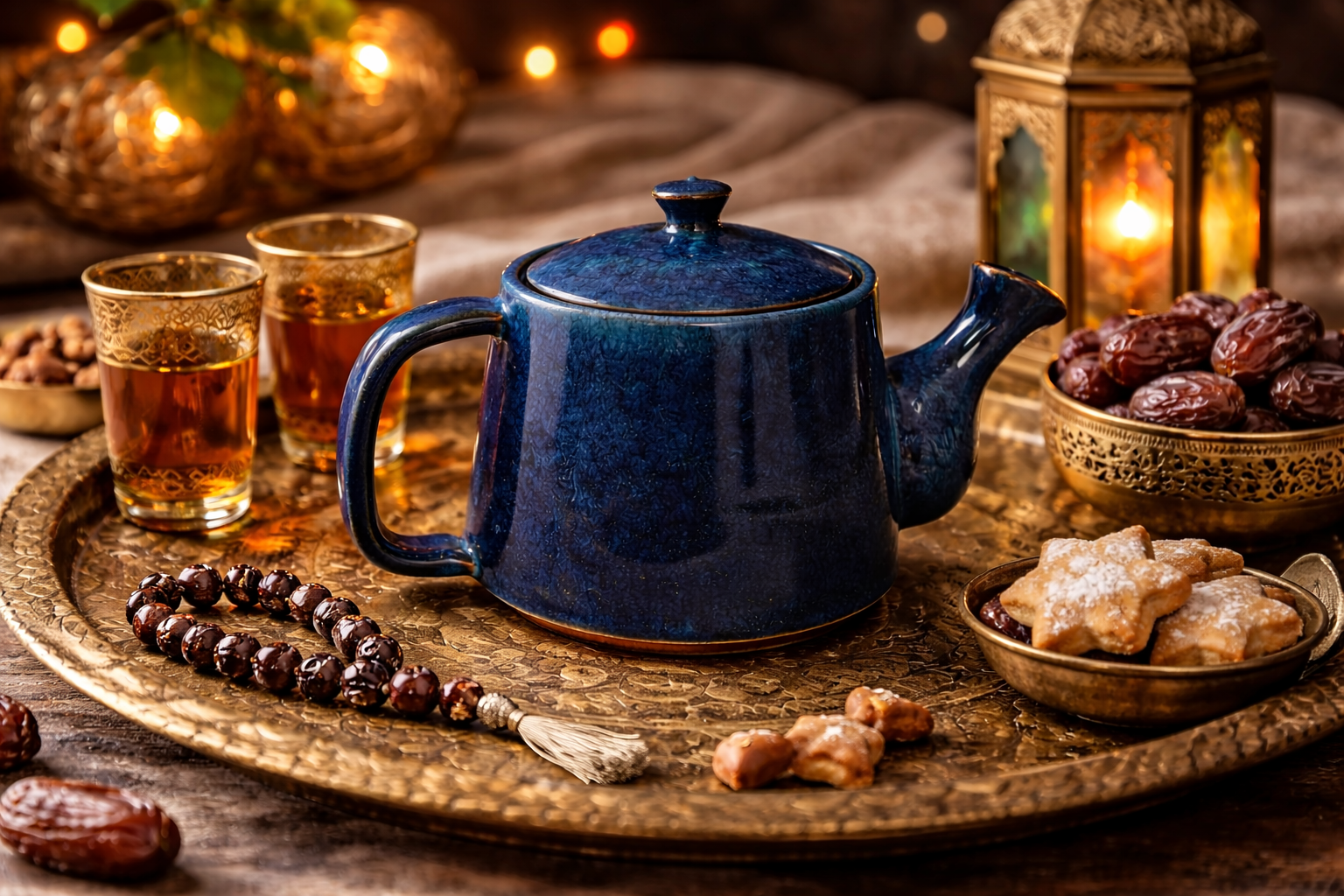 Midnight Bloom Pottery Teapot