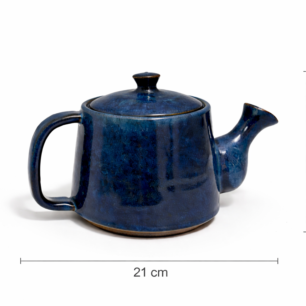 Midnight Bloom Pottery Teapot