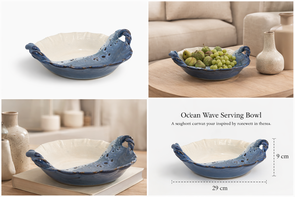 Ocean Wave Serving Bowl