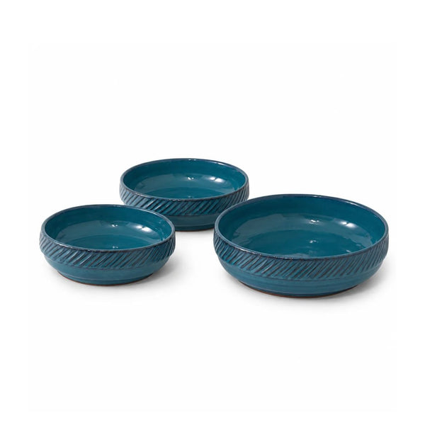 Deep Tide Serving Dish Set – 3 Piece Collection