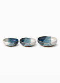 Azure Wave Heart Bowl Set - 3 Piece Collection