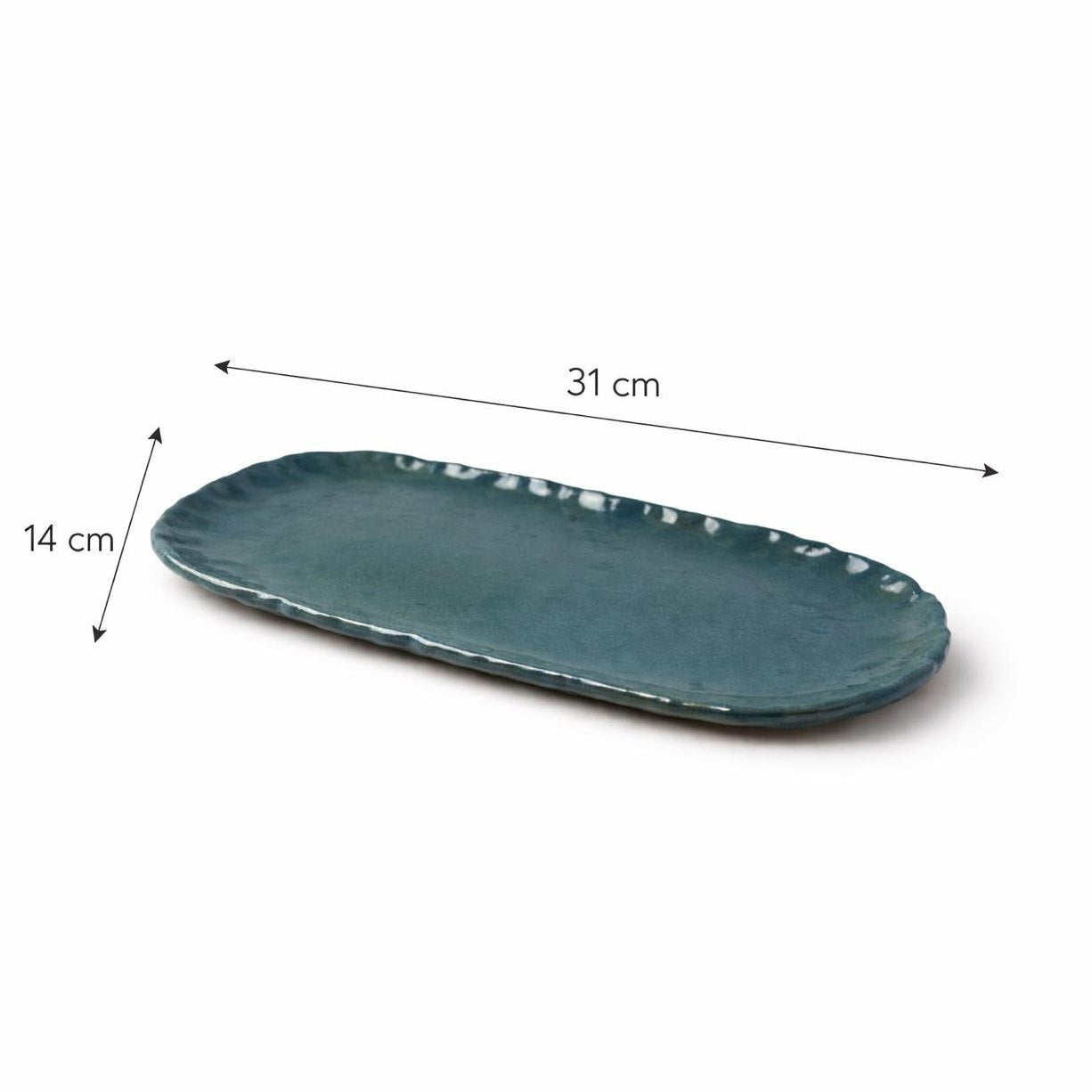 Teal Long Oval Platter