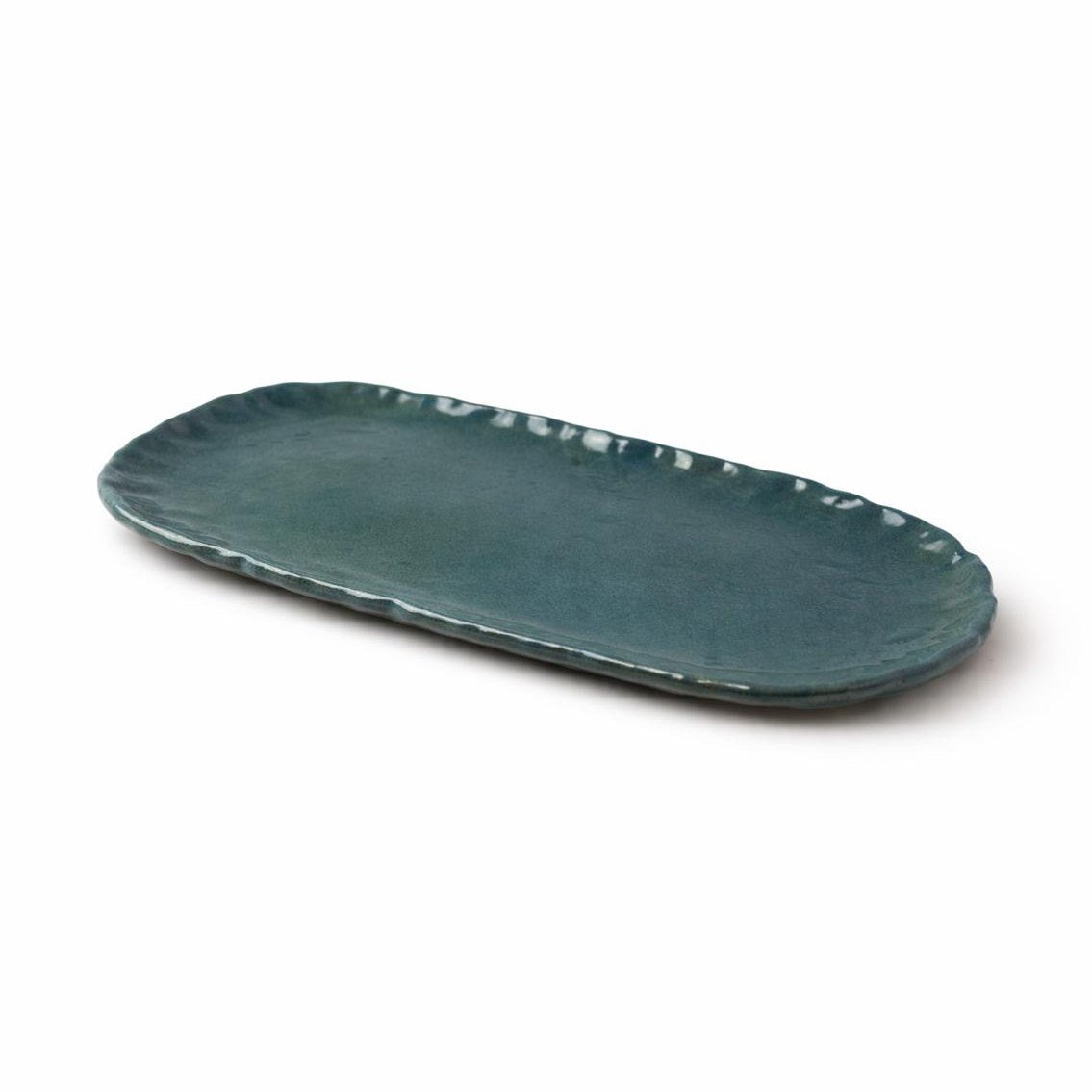 Teal Long Oval Platter