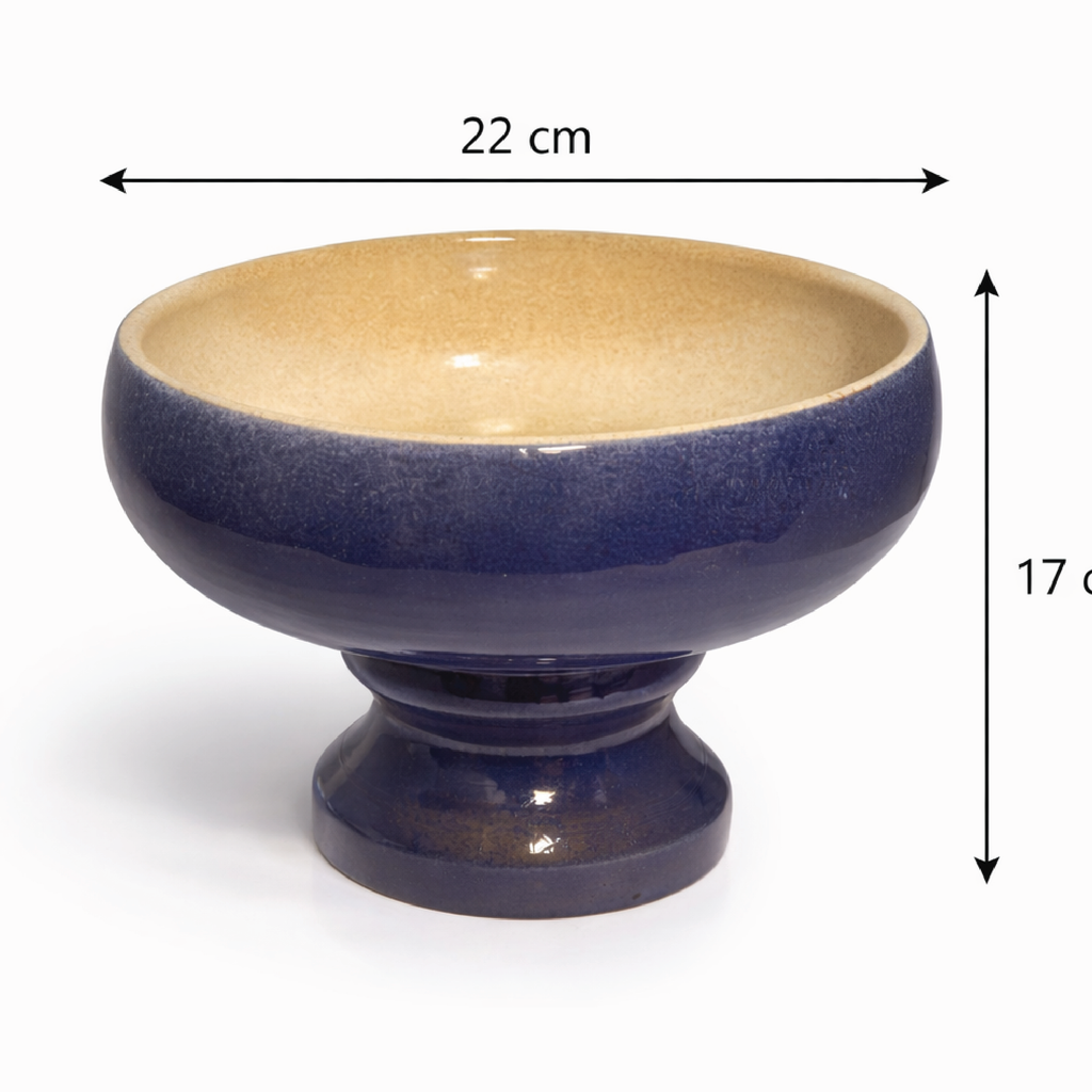 Midnight Pedestal Serving Bowl